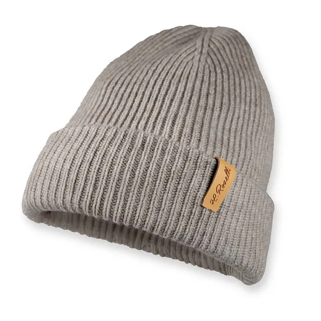 roselli-beanie-m-tze-kaschmir-merino-grau-rippstrick image 1