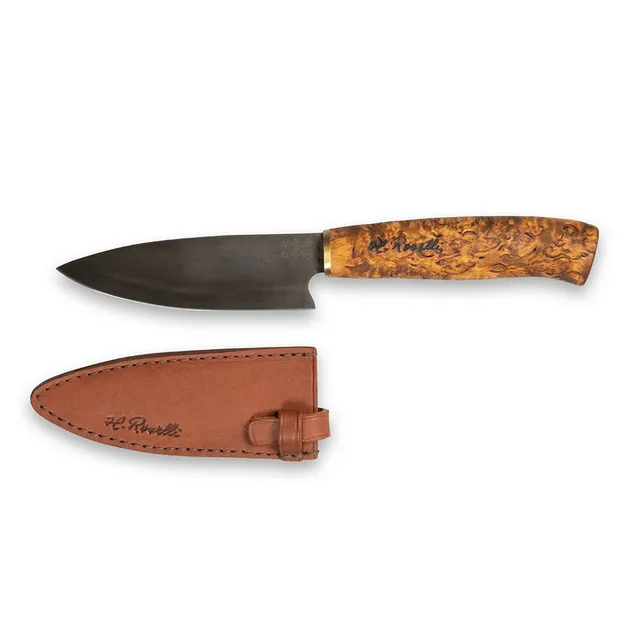 roselli-allround-k-chenmesser-12-cm-carbon-mit-lederscheide image 1