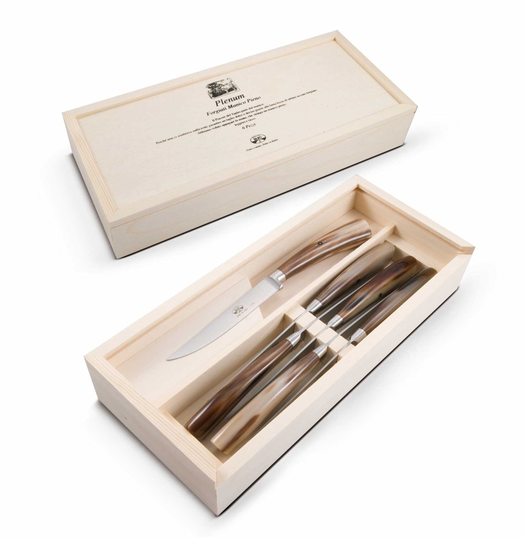 berti-plenum-steakmesser-6-tlg-rinderhorn-holzbox image 2