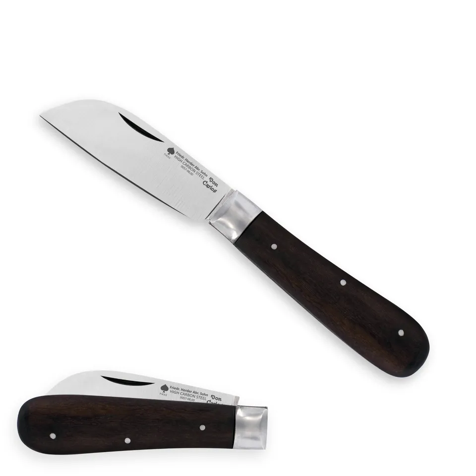 friedrich-herder-taschenmesser-gartenmesser-carbon-sapelli-holzgriff image 1