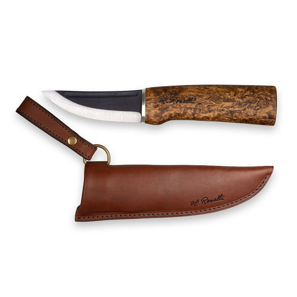 roselli-jagdmesser-karbonstahl-dunkler-birken-griff image 2