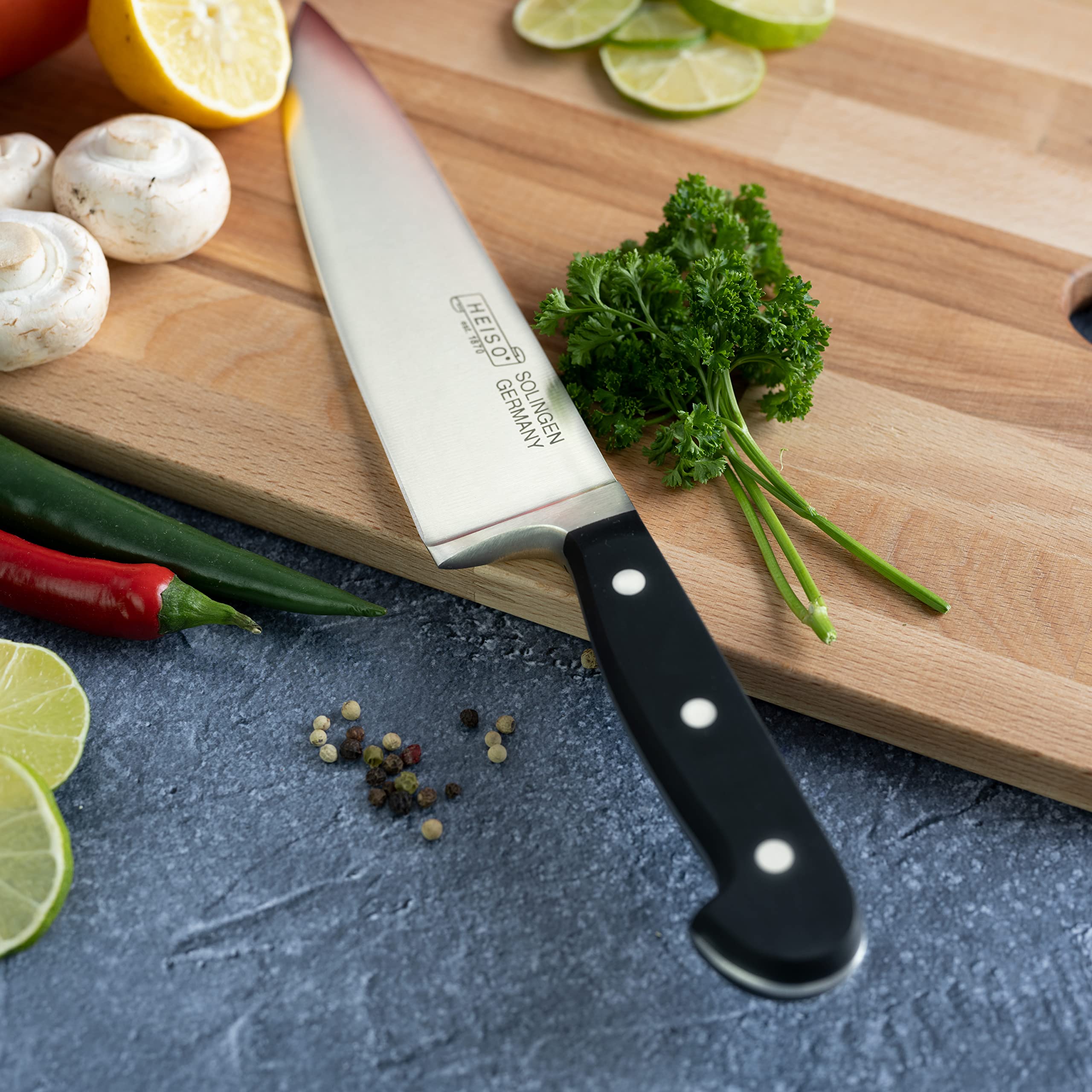 heiso-premium-kochmesser-chefmesser-21-cm-geschmiedet image 6