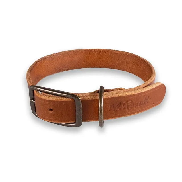 roselli-hundehalsband-leder-kleine-hunde-braun-s-m-gravur image 1