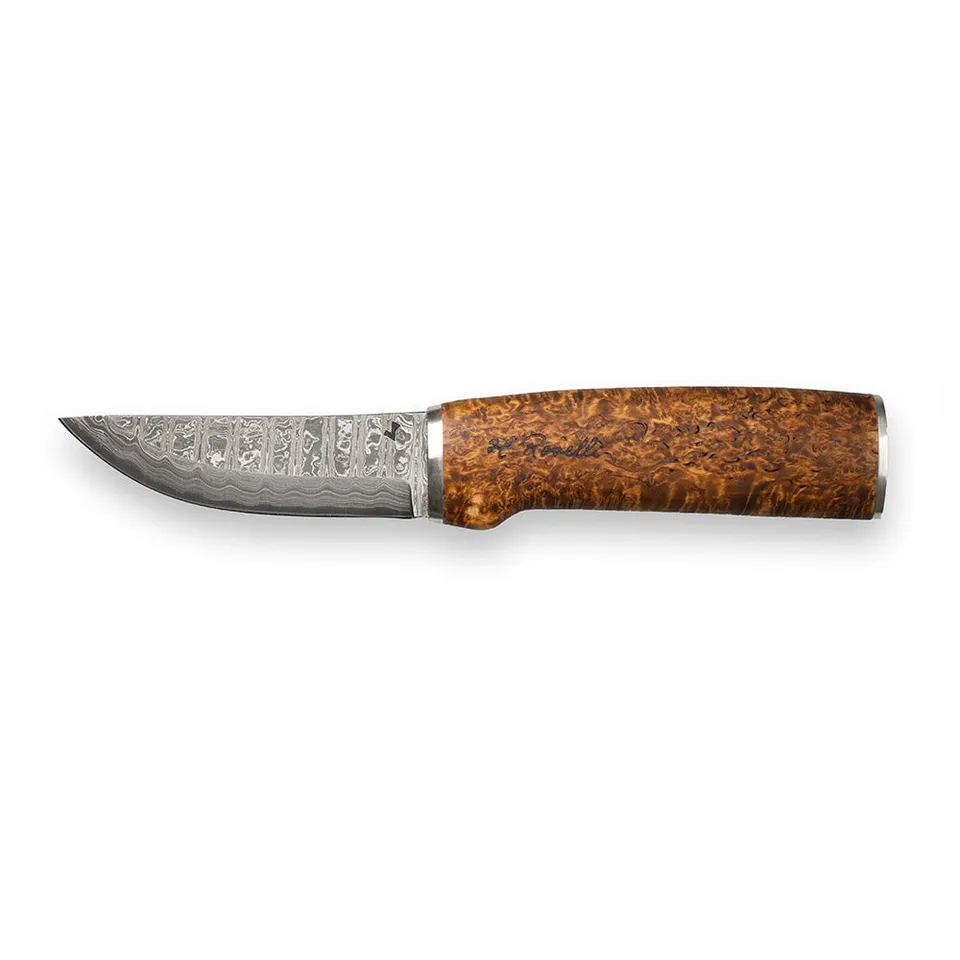 roselli-hunting-damast-jagdmesser-105-mm-maserbirke image 1