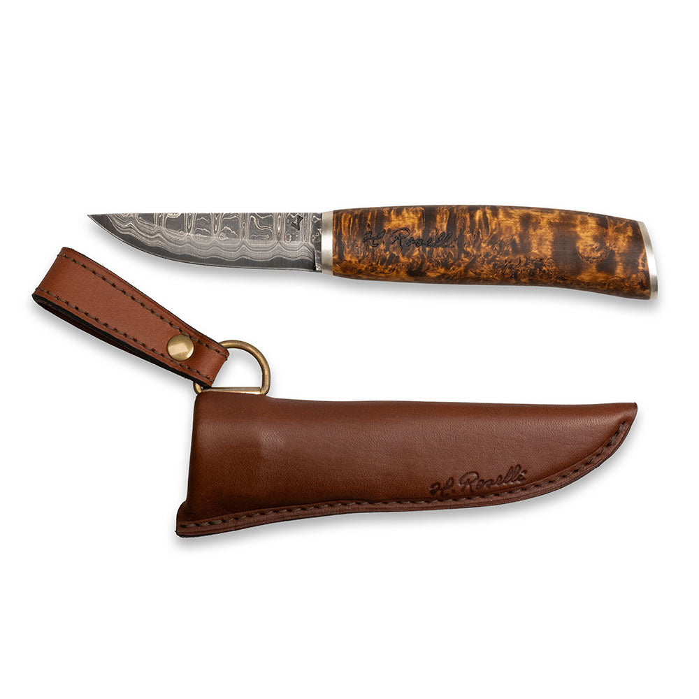 roselli-damasti-nikkarinpuukko-schnitzmesser-damaststahl image 3