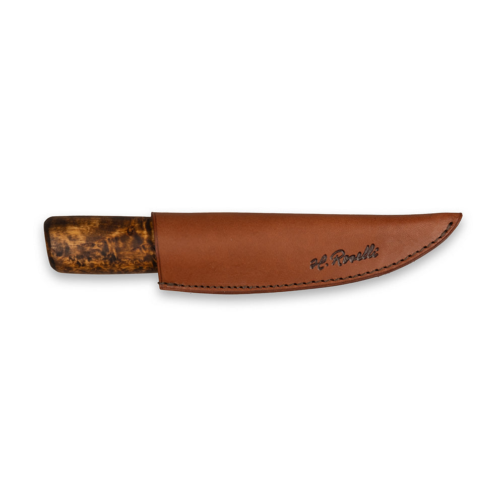 roselli-vuolupuukko-kurz-schnitzmesser-68mm-carbon-lederscheide image 2