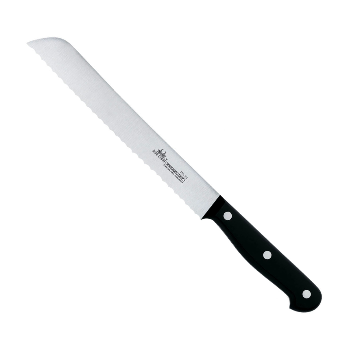due-cigni-classica-brotmesser-20-cm-edelstahl-schwarz-gezahnt image 1