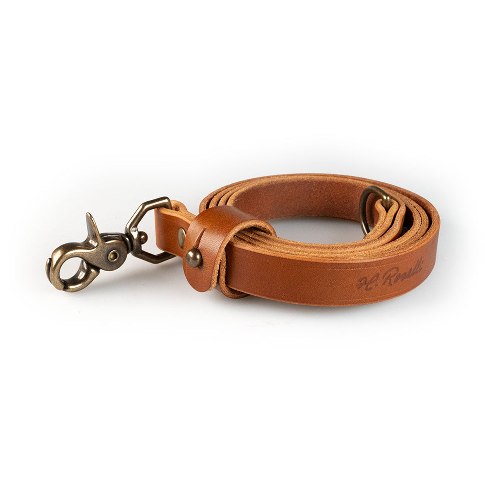roselli-hundeleine-leder-dunkelbraun-mit-gravur-jagd image 1