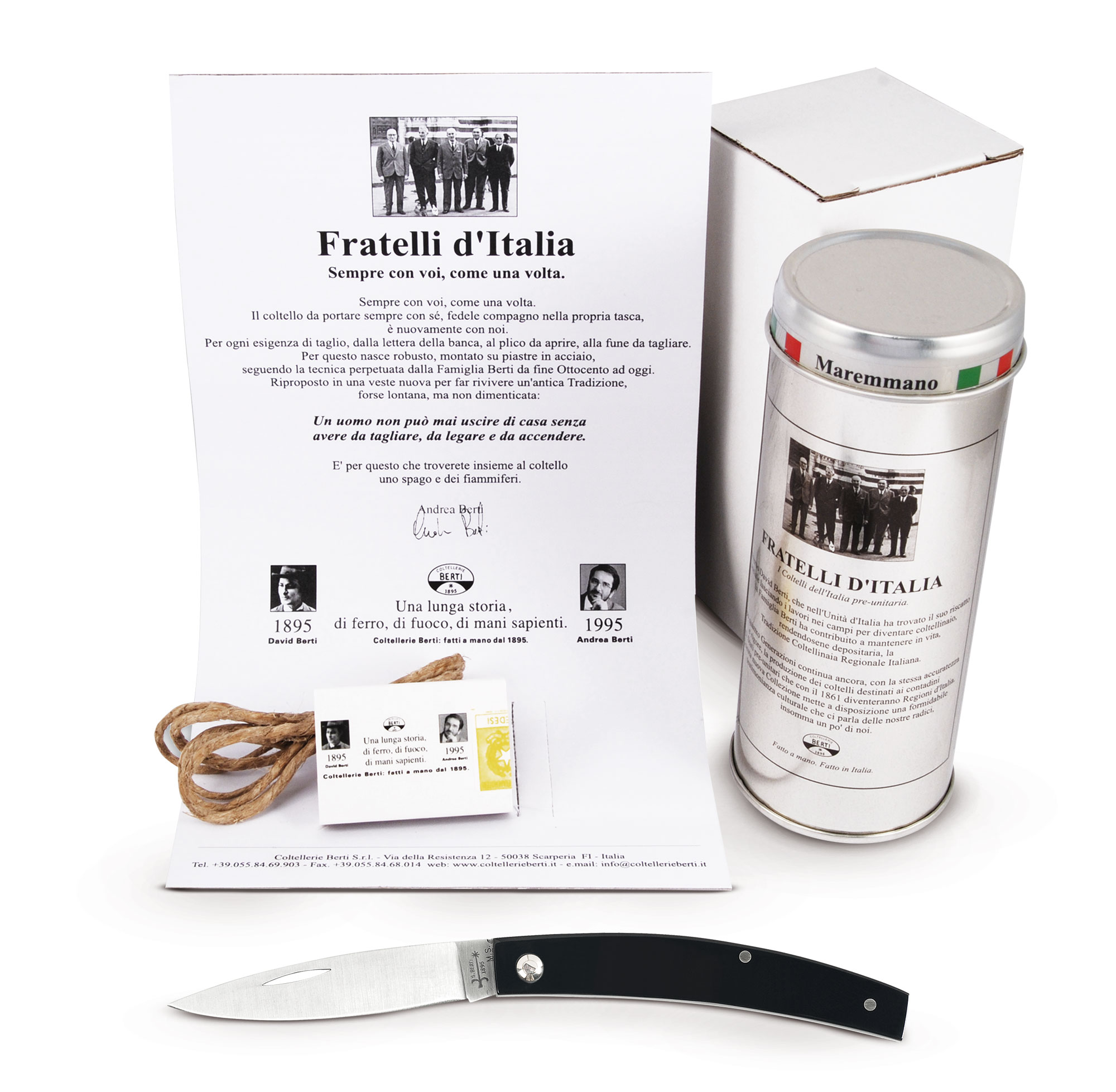 berti-gobbo-fratelli-d-italia-taschenmesser-schwarz-mit-set image 2