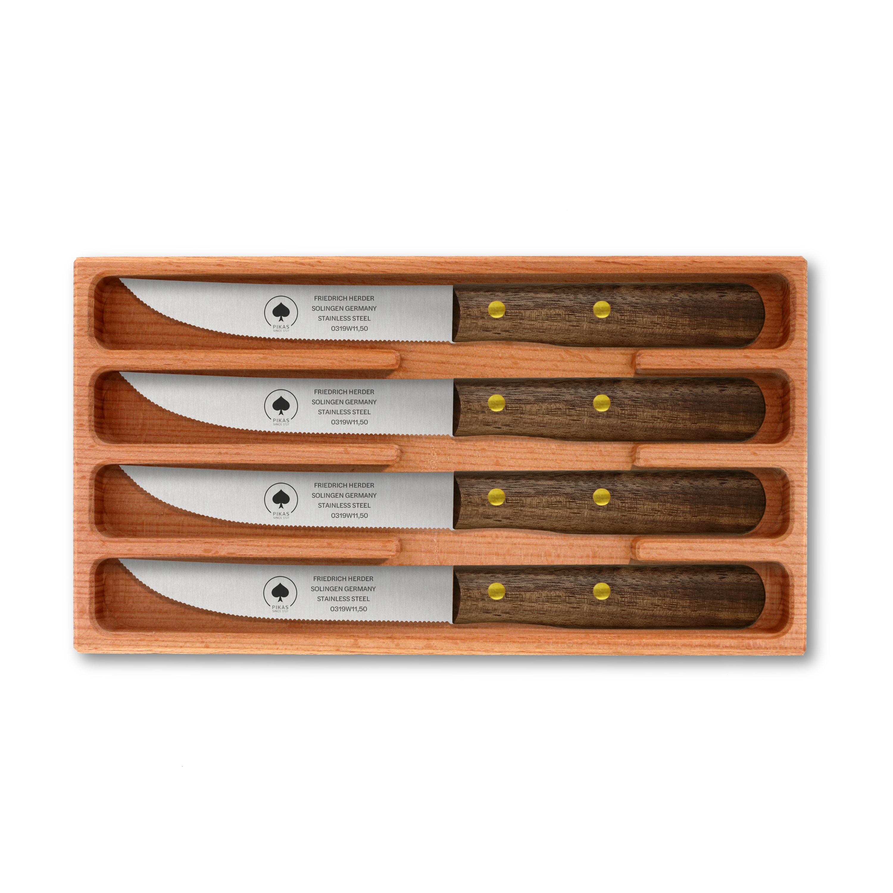 friedrich-herder-pikas-steakmesser-4er-set-walnuss-glattschliff image 1