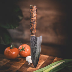 roselli-santoku-damast-k-chenmesser-maserbirke-lederscheide image 2