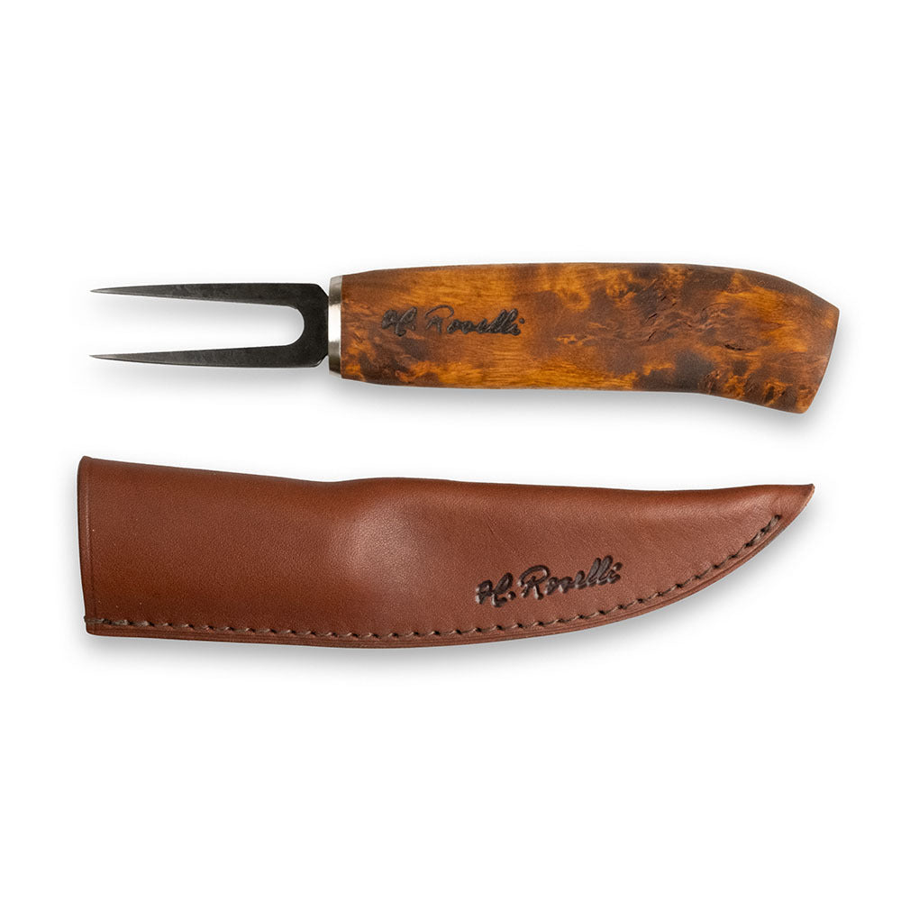 roselli-fishing-fish-fork-filetiergabel-carbonstahl-maserbirke image 1