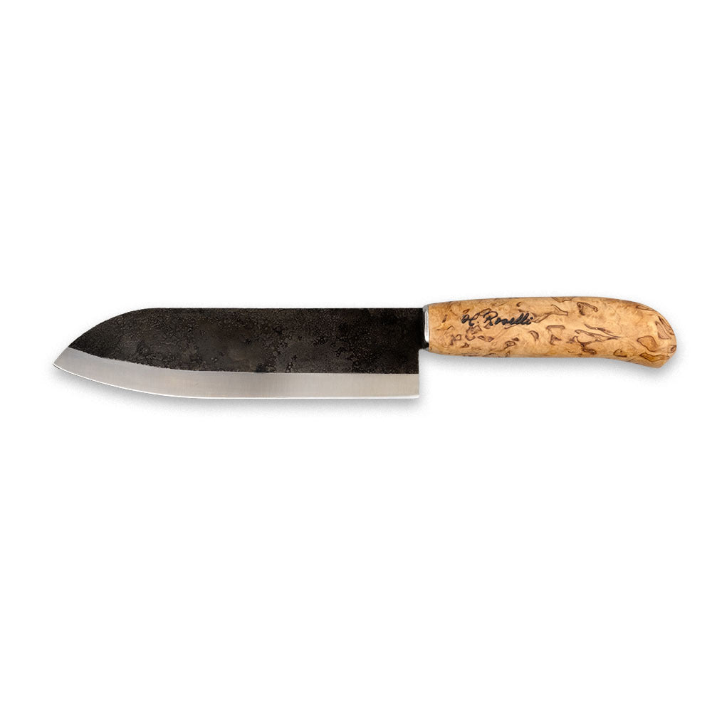 roselli-japanese-kochmesser-carbon-maserbirke-lederscheide image 1