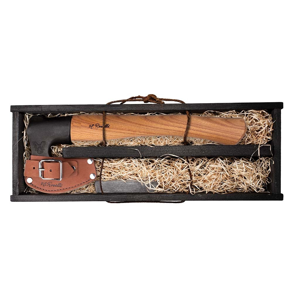 roselli-axe-beil-rotulme-kurz-geschenkbox-schleifstein image 1
